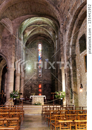 Interior of the church of Notre-Dame-de-l'Assomption in Moustier Interior of the church of Notre-Dame-de-l'Assomption in Moustier 135441952