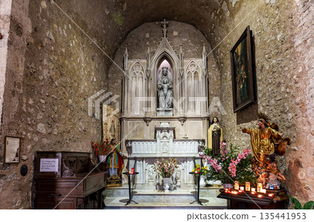 Interior of the church of Notre-Dame-de-l'Assomption in Moustier 135441953