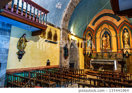Interior of the church Notre Dame du Bon Port in Gavarnie in Hau 135441964