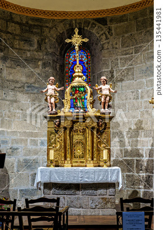 Interior of the Abbey of Saint-Savin near Argeles-Gazost, French Interior of the Abbey of Saint-Savin near Argeles-Gazost, French 135441981
