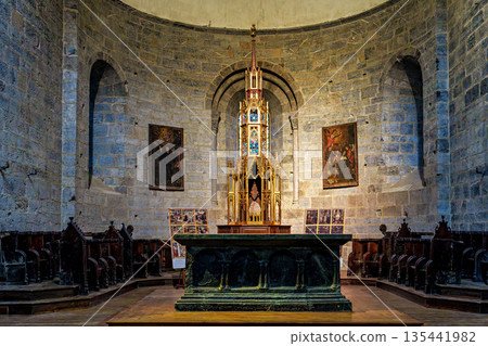 Interior of the Abbey of Saint-Savin near Argeles-Gazost, French Interior of the Abbey of Saint-Savin near Argeles-Gazost, French 135441982