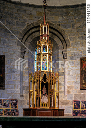 Interior of the Abbey of Saint-Savin near Argeles-Gazost, French Interior of the Abbey of Saint-Savin near Argeles-Gazost, French 135441986