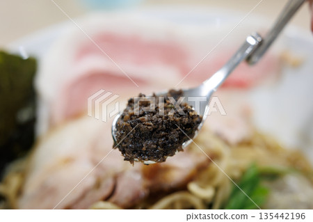 Truffle ramen with truffle paste 135442196