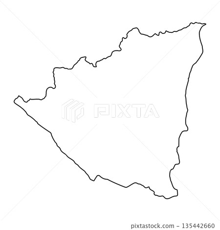 Nicaragua country outline map icon for geography and education use Nicaragua country outline map icon for geography and education use 135442660