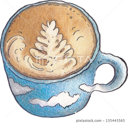 Coffee watercolor clipart drink illustration 135443565
