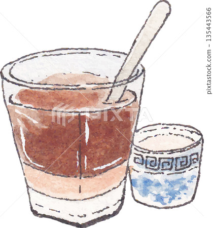 Coffee artistic watercolor drink graphic Coffee artistic watercolor drink graphic 135443566