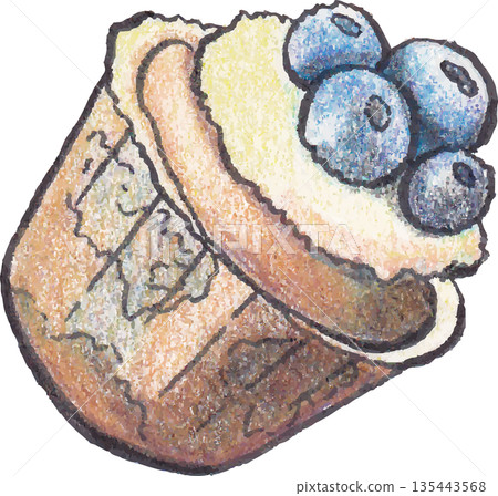 Cupcake sweets pastry watercolor illustration 135443568