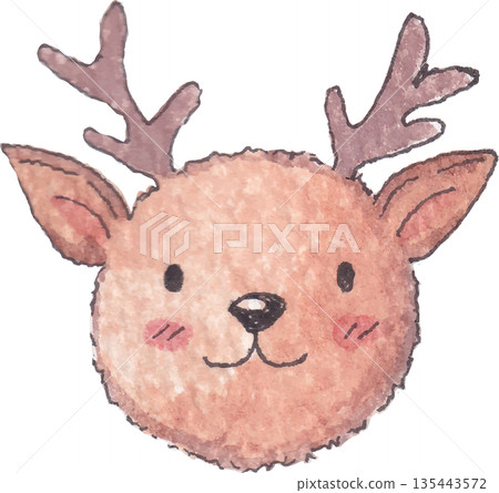 Deer Watercolor Painting Woodland Animal Illustration 135443572
