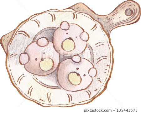 Food Watercolor Element Hand Painted Illustration Food Watercolor Element Hand Painted Illustration 135443575