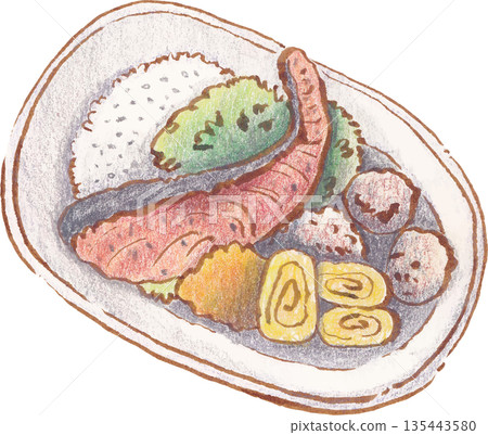 Food Watercolor Painting Hand Drawn Illustration Food Watercolor Painting Hand Drawn Illustration 135443580
