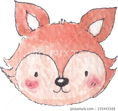 Fox Watercolor Painting Woodland Animal Illustration 135443588