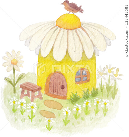 house watercolor element for creative design 135443593