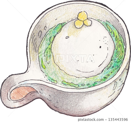 ice cream Watercolor Illustration Element for Menu and Design ice cream Watercolor Illustration Element for Menu and Design 135443596