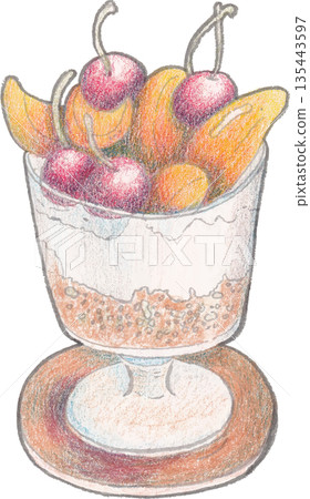 ice cream Watercolor Element Hand Painted Illustration ice cream Watercolor Element Hand Painted Illustration 135443597