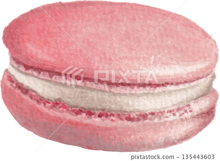 Macaron sweets pastry watercolor illustration Macaron sweets pastry watercolor illustration 135443603