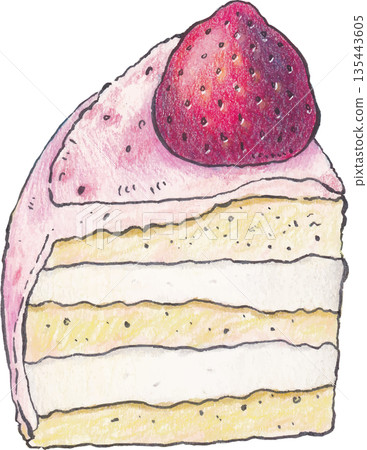 Bakery sweets and cakes watercolor illustration Bakery sweets and cakes watercolor illustration 135443605