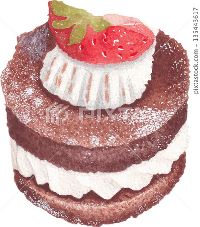 Bakery food dessert watercolor illustration 135443617