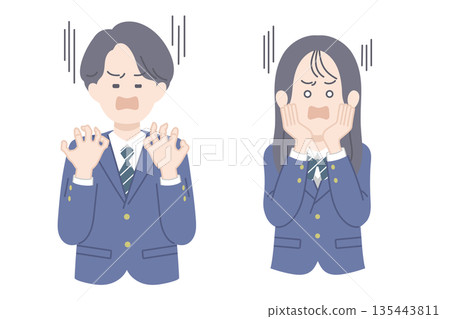 震驚的學生，無論男女，插圖 135443811