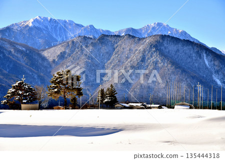 從大町市大町眺望垣山和唐澤山（大町市，長野縣）[2026.1] 135444318