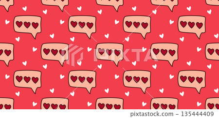 Romantic mood seamless pattern with hearts 135444409