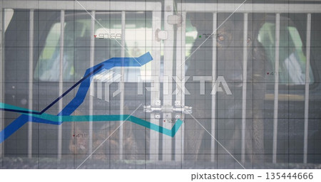 Gripping adult bear holding bars by latch at zoo, with chart grid, trend lines, data points Gripping adult bear holding bars by latch at zoo, with chart grid, trend lines, data points 135444666