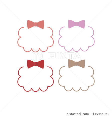 Frame material with simple ribbon [Valentine's Day] 135444939