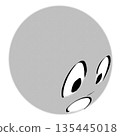 Cartoon style surprised face icon 135445018