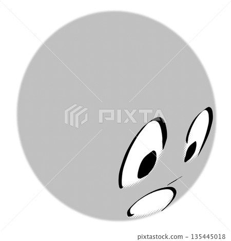 Cartoon style surprised face icon Cartoon style surprised face icon 135445018