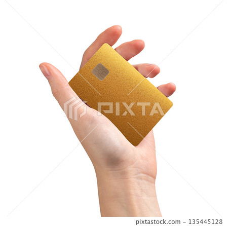 Bank card in hand hold close up. Chip plastic for payment, purchase and shopping service. Finance Bank card in hand hold close up. Chip plastic for payment, purchase and shopping service. Finance 135445128