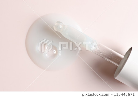 White cosmetic product. Face serum or cleanser gel or body moisturizing gel. White cosmetic product. Face serum or cleanser gel or body moisturizing gel. 135445671