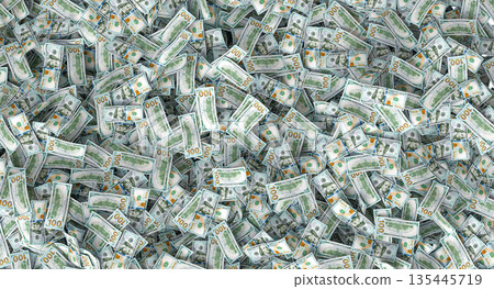 american hundred dollar bills 3d background 135445719