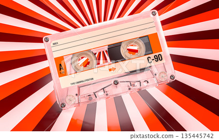 Cassette tape symbolizing vintage music 3d Cassette tape symbolizing vintage music 3d 135445742