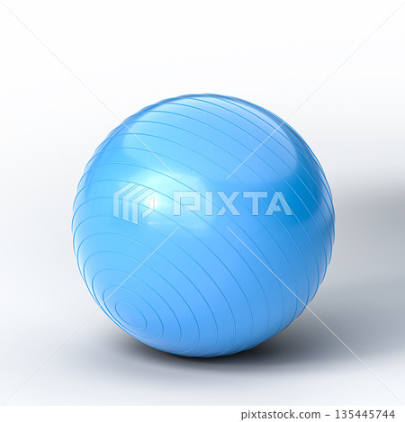 Blue exercise ball 3d fitness 135445744