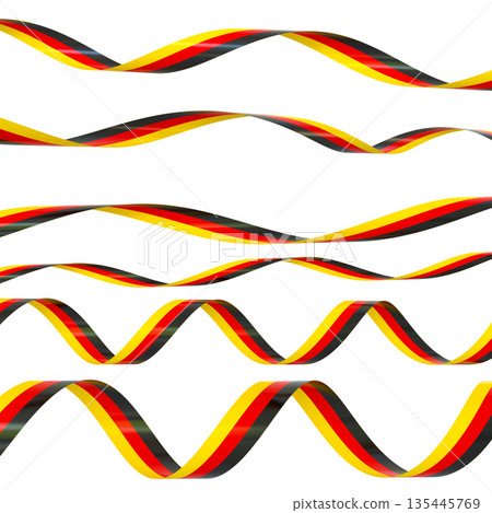 German flag ribbons 3d isolated 135445769