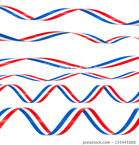 Red white blue 3d ribbons celebrating patriotism Red white blue 3d ribbons celebrating patriotism 135445800