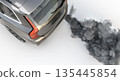 Car emitting black exhaust fumes 3d 135445854