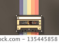 Cassette tape playing retro 80s 90s 3d 135445858