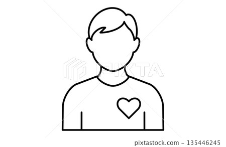 Subject Icons: Heart and person illustration icons symbolizing morality and ethics Subject Icons: Heart and person illustration icons symbolizing morality and ethics 135446245