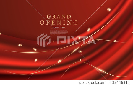 Design your opening card with ribbon. Vector illustration Beautiful business banner template Design your opening card with ribbon. Vector illustration Beautiful business banner template 135446313