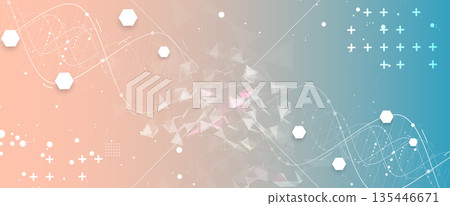 Futuristic molecule and genetic code, DNA strands, connected neural web Futuristic molecule and genetic code, DNA strands, connected neural web 135446671