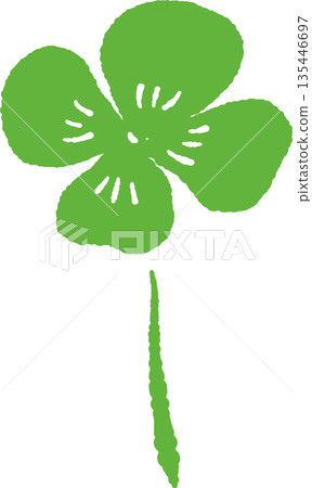 春三葉草和三葉草手繪彩色裝飾材料 135446697