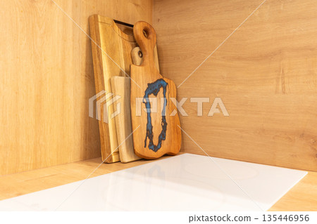 Kitchen set of wooden cutting boards Kitchen set of wooden cutting boards 135446956