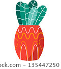 Plant pot vector flat flower icon flowerpot design 135447250