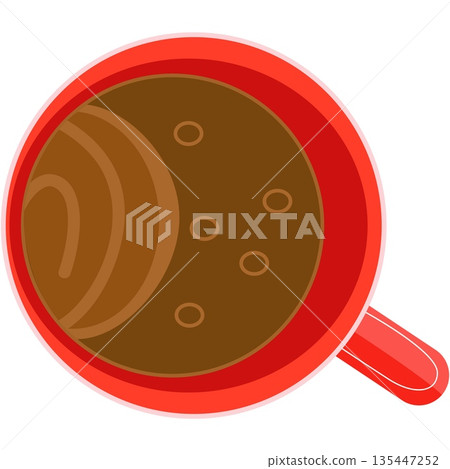 Coffee mug vector isolated cup icon top view 135447252