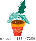 Houseplant in pot vector flowerpot isolated icon 135447259