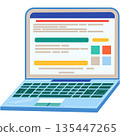 Opened laptop computer screen vector flat icon 135447265