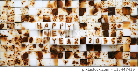 New Year's material HAPPY NEW YEAR 2035 135447439