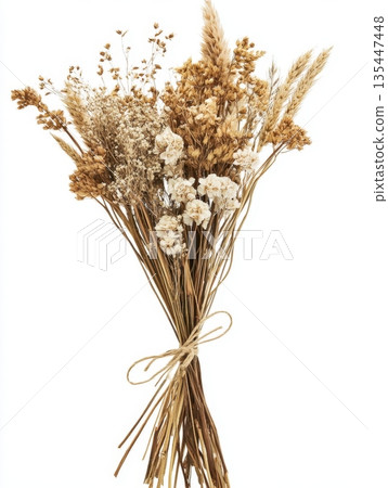 Rustic bouquet of dried roses and lavender 135447448