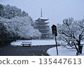 Rurikoji Five-storied Pagoda Snowscape 135447613