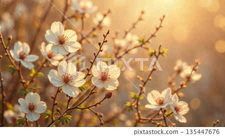 美麗的春日景色,櫻花盛開 美麗的春日景色,櫻花盛開 135447676